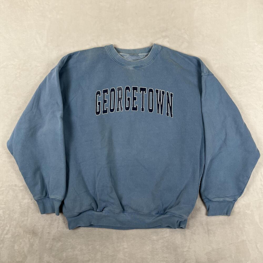 Georgetown Hoyas Sweatshirt Womens Large Blue John Galt Over Sized